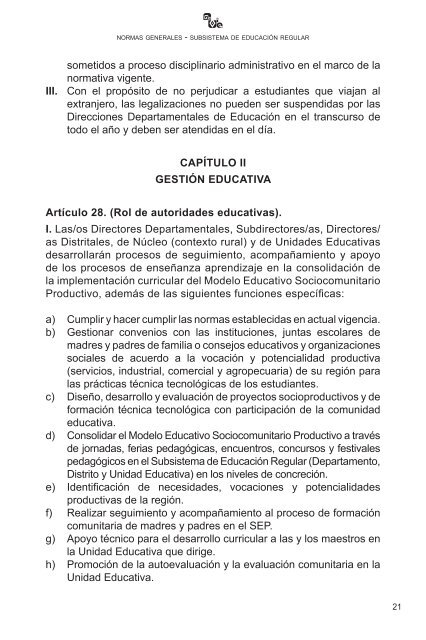 subsistema de educación regular