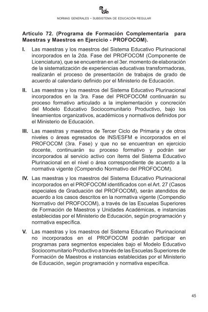 subsistema de educación regular