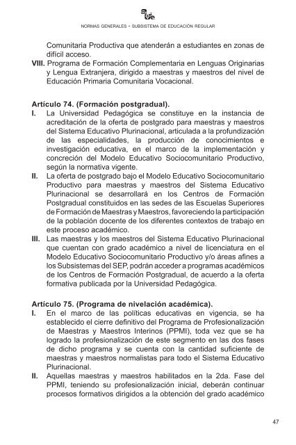 subsistema de educación regular