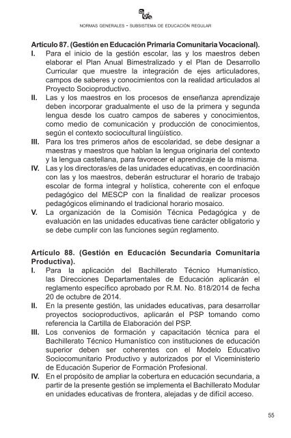 subsistema de educación regular