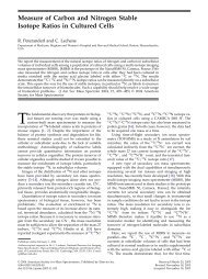 Measure of Carbon and Nitrogen Stable Isotope Ratios in Cultured ...