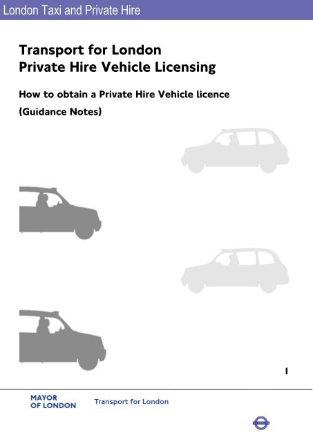Transport For London Private Hire Vehicle Licensing