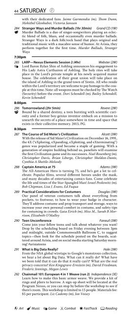 Overview Friday Saturday Sunday Monday Participant Schedules