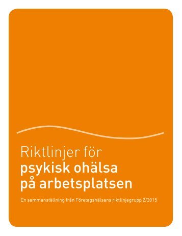 psykisk ohälsa på arbetsplatsen