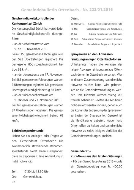 Ottebächler Nr. 192 Januar 2016