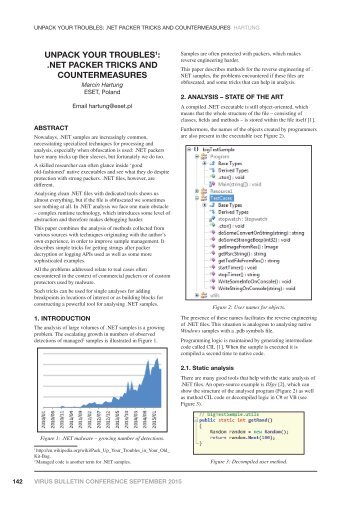 UNPACK YOUR TROUBLES  .NET PACKER TRICKS AND COUNTERMEASURES