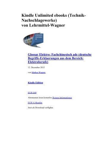 Kindle Unlimited ebooks: Technik-Nachschlagewerke (deutsch-englisch Woerterbuch + Lexikon)