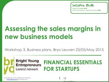 assessing the sales margin in new business models