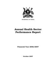 Annual Health Sector Performance Report - Ministry of Health