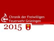 Chronik 2015 der Freiwilligen Feuerwehr Grüningen