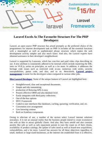 Laravel Excels As The Favourite Structure For The PHP Developers