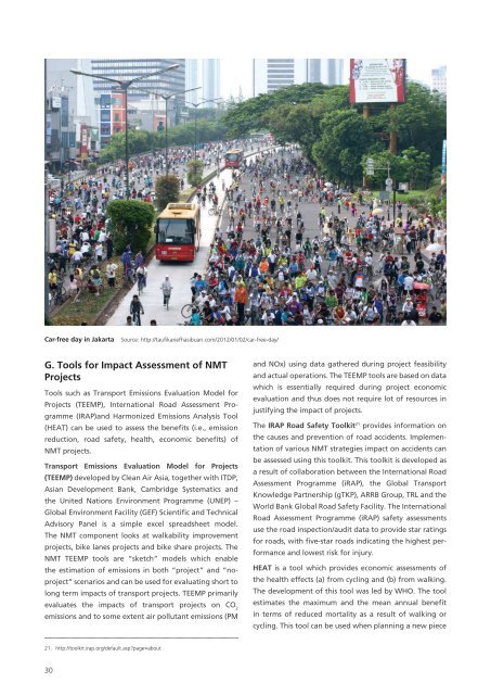 Promoting Non-motorised Transport in Asian Cities
