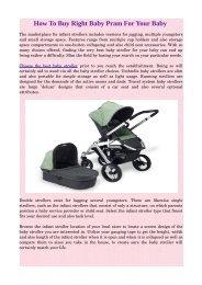 How To Buy Right Baby Pram For Your Baby 