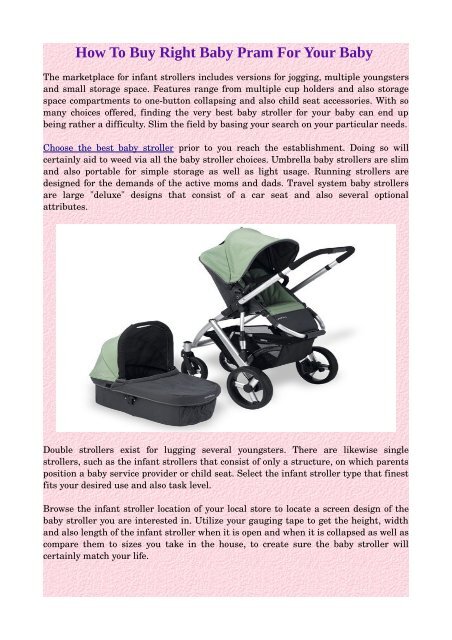 when to buy a pram