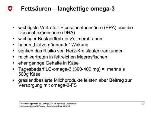 Käse, ein wertvolles Lebensmittel - Agroscope - admin.ch