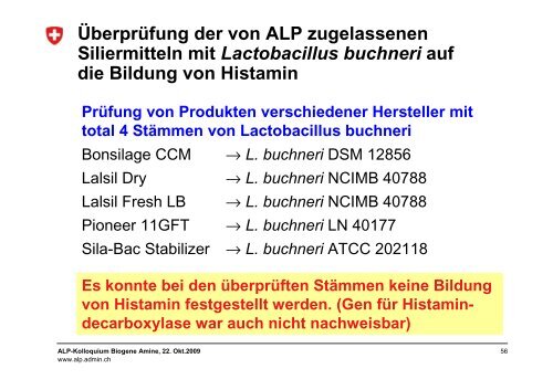 Biogene Amine in Käse - admin.ch