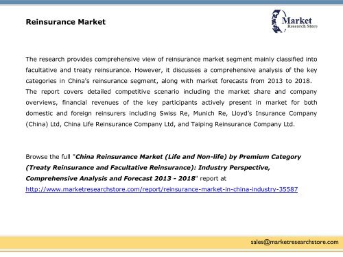 China Reinsurance Market