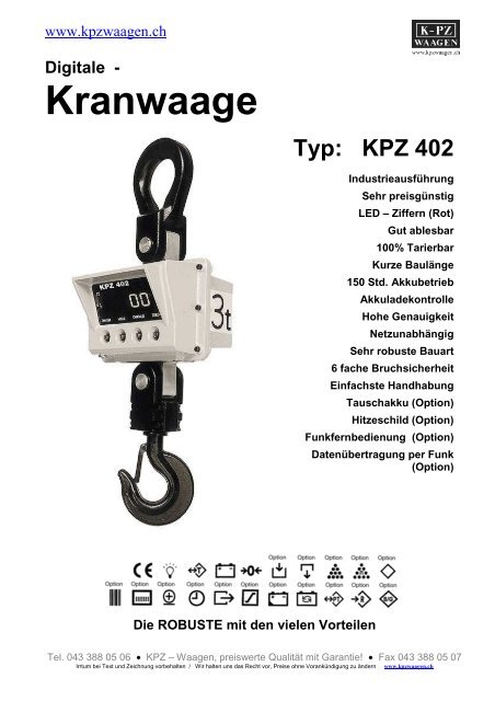 Digitale Kranwaage - KPZ 402