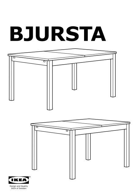 Ikea BJURSTA / B&Ouml;RJE tavolo e 6 sedie - S09917228 - Istruzioni di montaggio