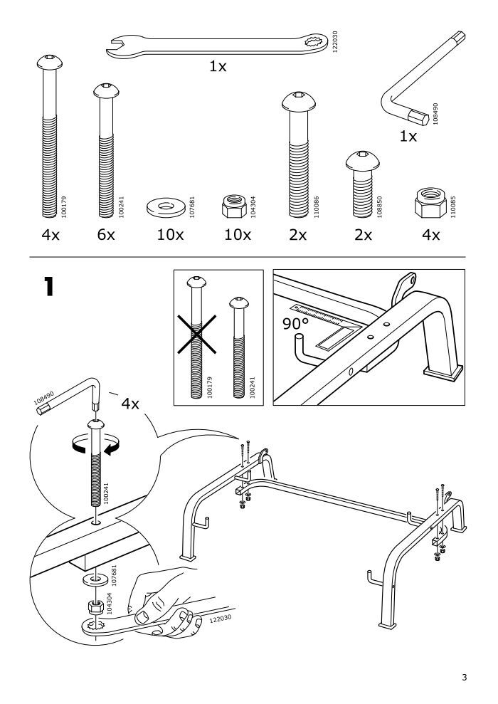Ikea LYCKSELE struttura divano letto a 2 posti - 90032681 - Istruzioni di  montaggio