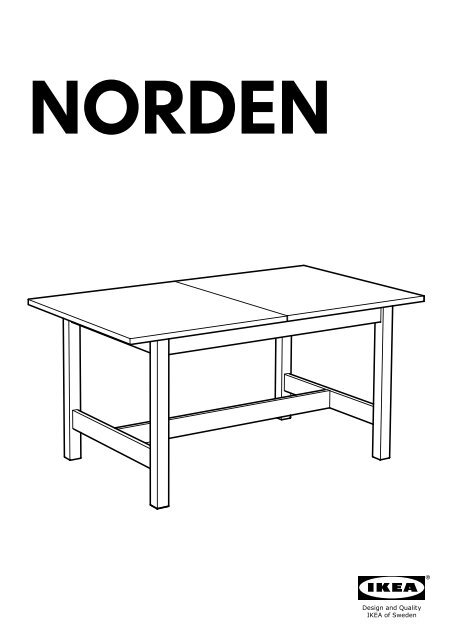 Ikea NORDEN / IDOLF tavolo e 4 sedie - S19161253 - Istruzioni di montaggio