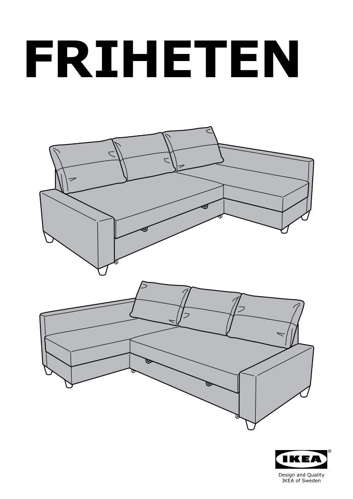 Ikea FRIHETEN divano letto angolare - 80262366 - Istruzioni di