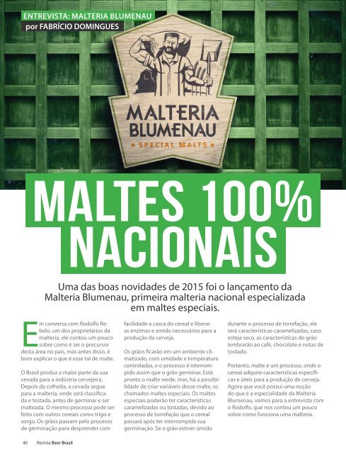 Revista Beer Brasil - Edição 01 - JAN2016