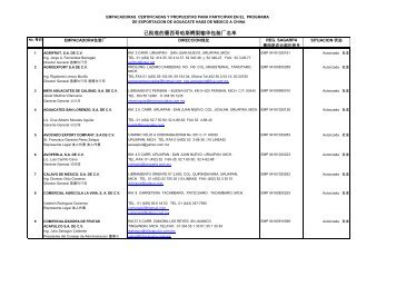 已 批 准 的 墨 西 哥 哈 斯 鳄 梨 输 华 包 装 厂 名 单