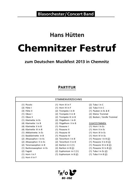 Chemnitzer Festruf - Demopartitur (BO-092)