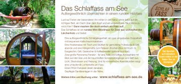 Das Schlaffass-Dorf am Plauer See