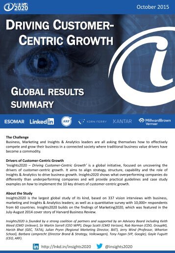 DRIVING CUSTOMER- CENTRIC GROWTH