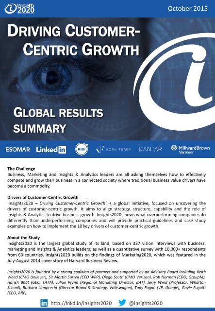 DRIVING CUSTOMER- CENTRIC GROWTH
