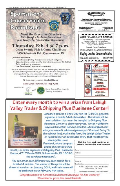 Lehigh Valley Trader January 21-February 3, 2016 issue