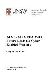 AUSTRALIA REARMED! Future Needs for Cyber- Enabled Warfare