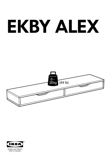 Ikea EKBY ALEX mensola con cassetti - 20192828 - Istruzioni di montaggio