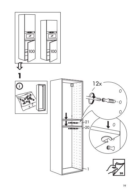 Ikea HUSH&Aring;LLA forno a microonde - 40303383 - Istruzioni di montaggio