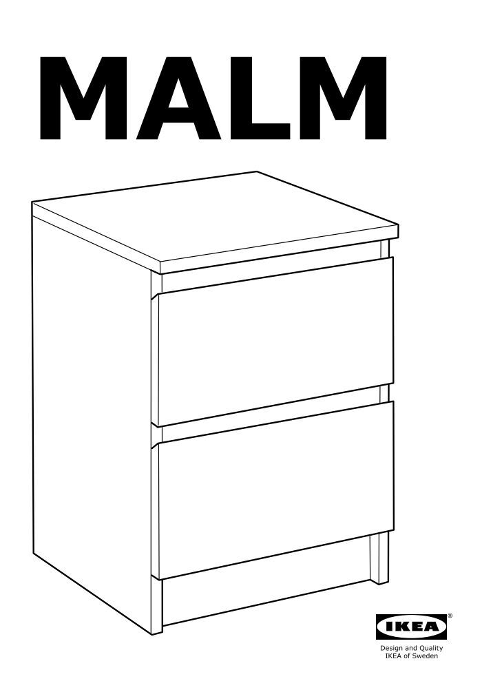 Ikea MALM Cassettiera Con 2 Cassetti - 40062595 - Istruzioni di montaggio