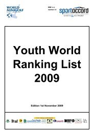 World-Ranking-List for Junior-Boys - World minigolf sport federation