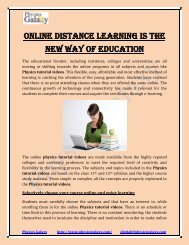 Online distance learning is the new way of education