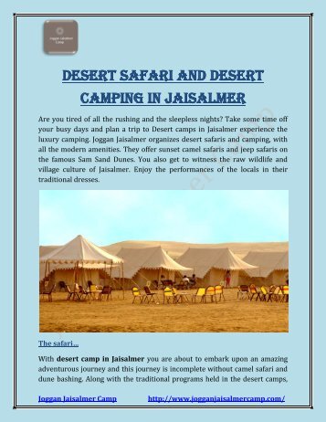 Desert safari and desert camping in Jaisalmer