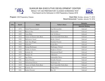 SUKKUR IBA EXECUTIVE DEVELOPMENT CENTER