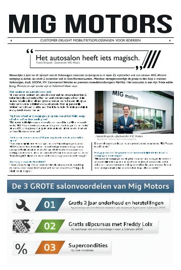 MIG Motors - VW Skoda krant HLN