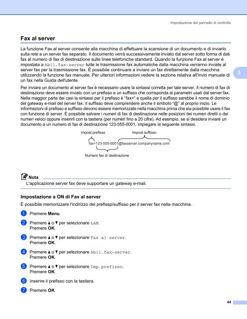 Brother MFC-7440N - Guida dell'Utente in rete per Internet Fax