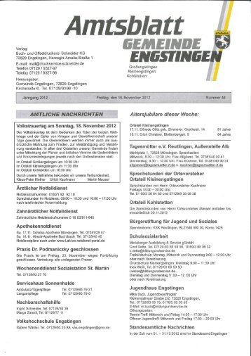 Verlag: Buch- und Offsetdruckerei Schneider KG ... - in Engstingen