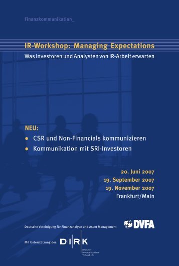 IR-Workshop: Managing Expectations - DVFA