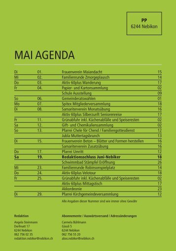 MAI AGENDA - Gemeinde Nebikon