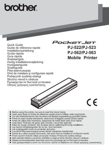 Brother PJ-563 * - Quick Setup Guide