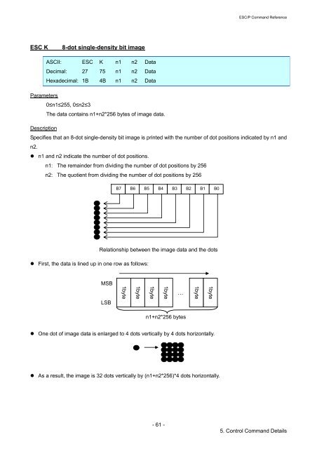 Brother RJ-4030 - Comandi ESCP