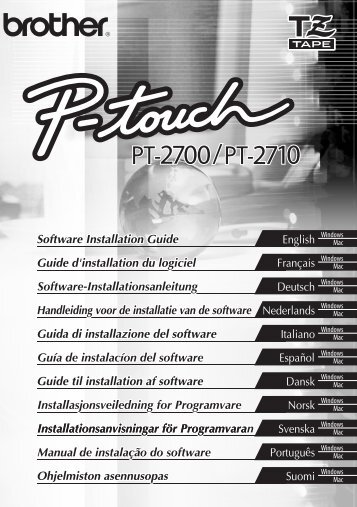 Brother PT-2700 - Guida di installazione software
