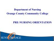 Nursing Pre-Admission Orientation - Spring 2016